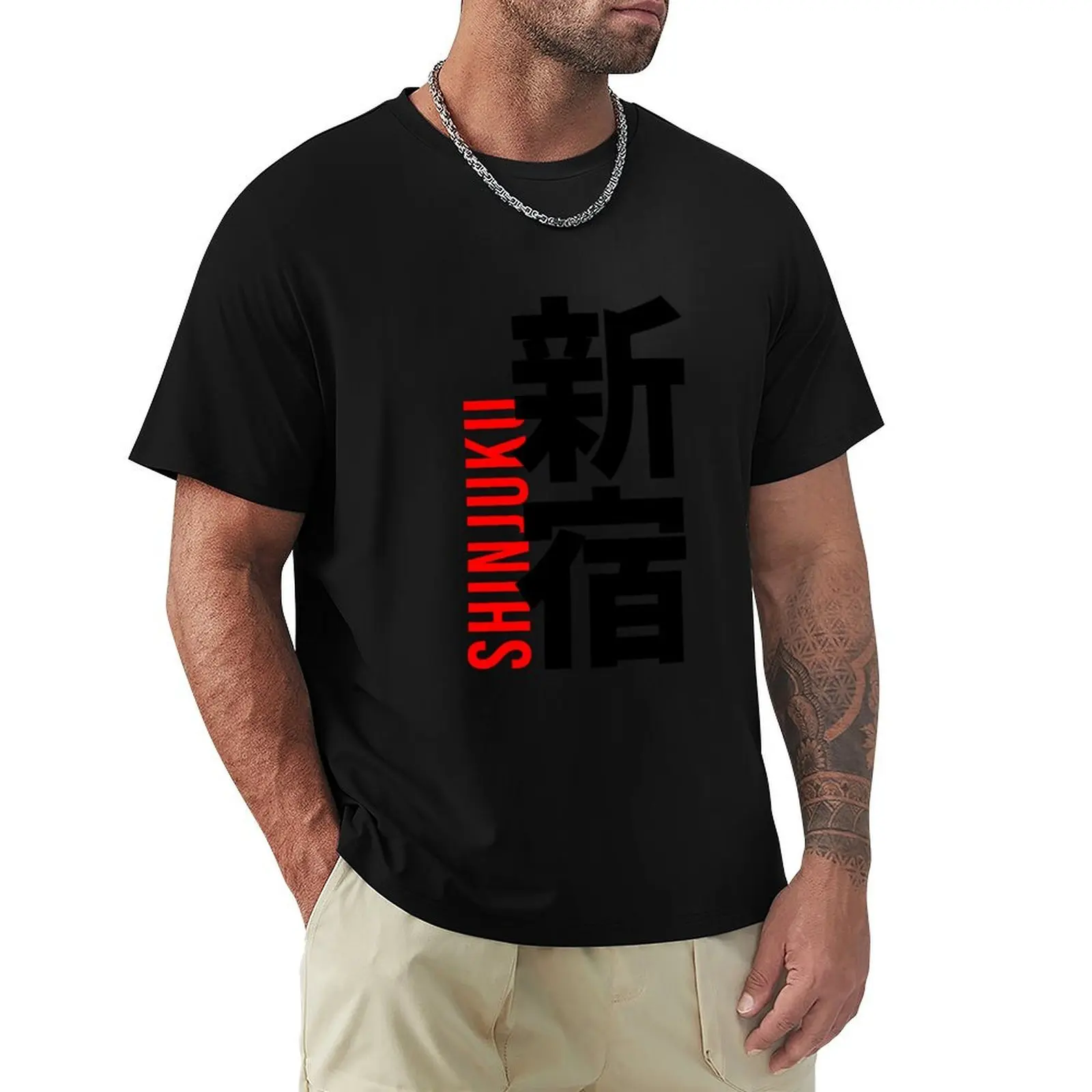 

Shinjuku text with japanese text T-Shirt plus size tops kawaii clothes aesthetic clothes men t shirts high quality