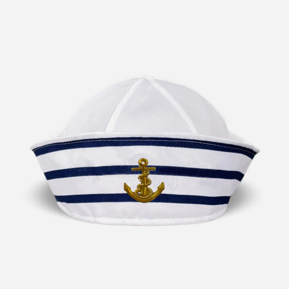 Chapeaux de fête blancs drôles pour femmes, costume de marin, chapeau de capitaine, décor nautique, retournement