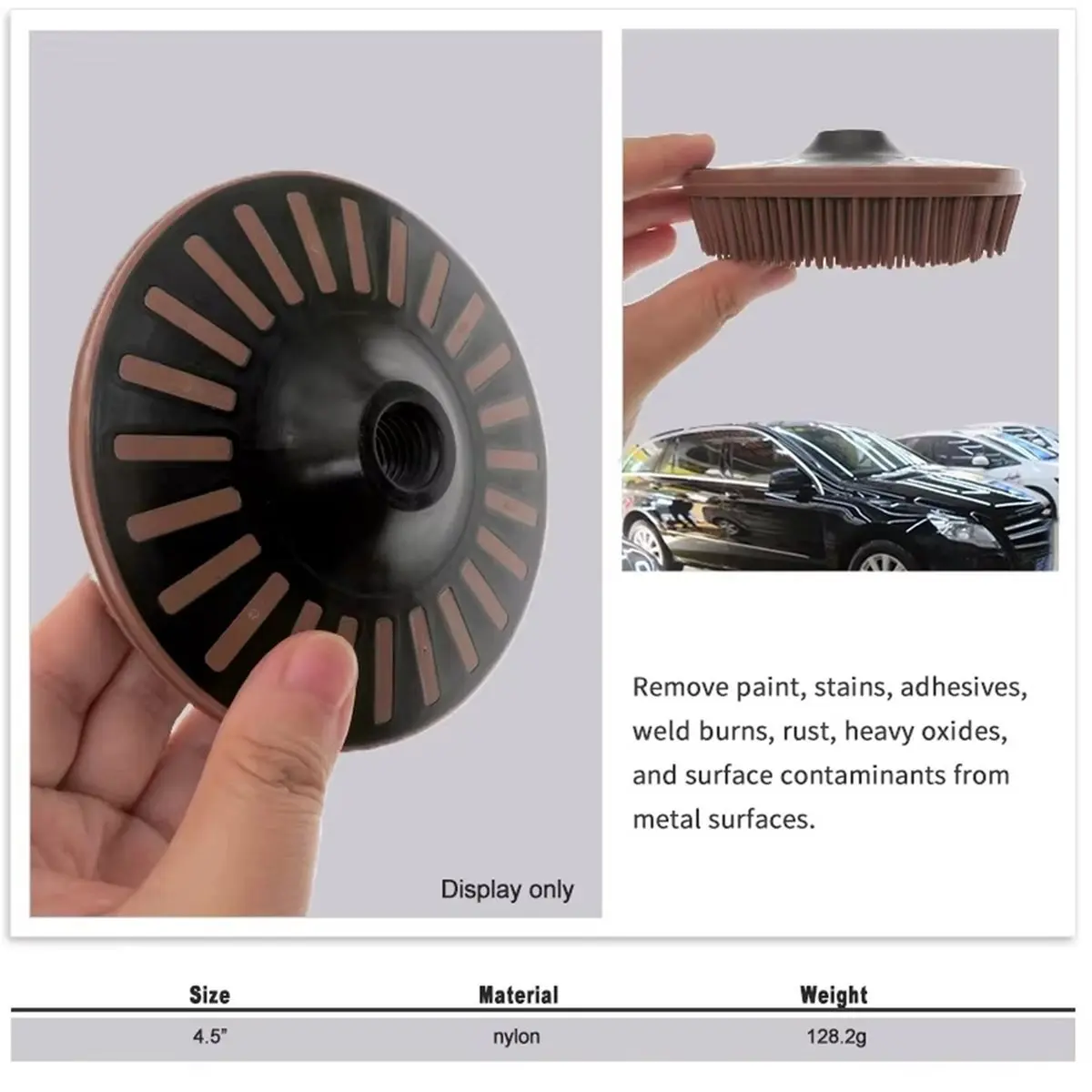 1 Pcs 4.5 Inch Bristle Discs Abrasive Bristle Disc 36 Grit for Removing Coatings Paint Rust