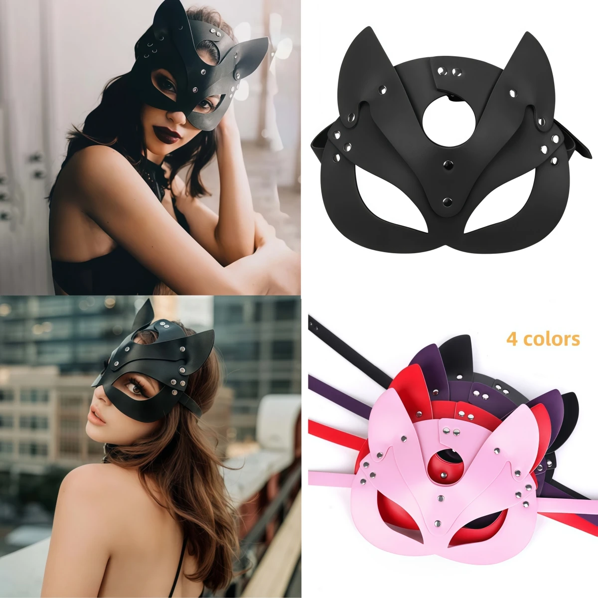 النساء نصف الوجه القط تأثيري أقنعة بو الجلود قناع عين حفلة الهالوين مثير الكبار لوازم زوجين ألعاب كامل رئيس هود قناع #1