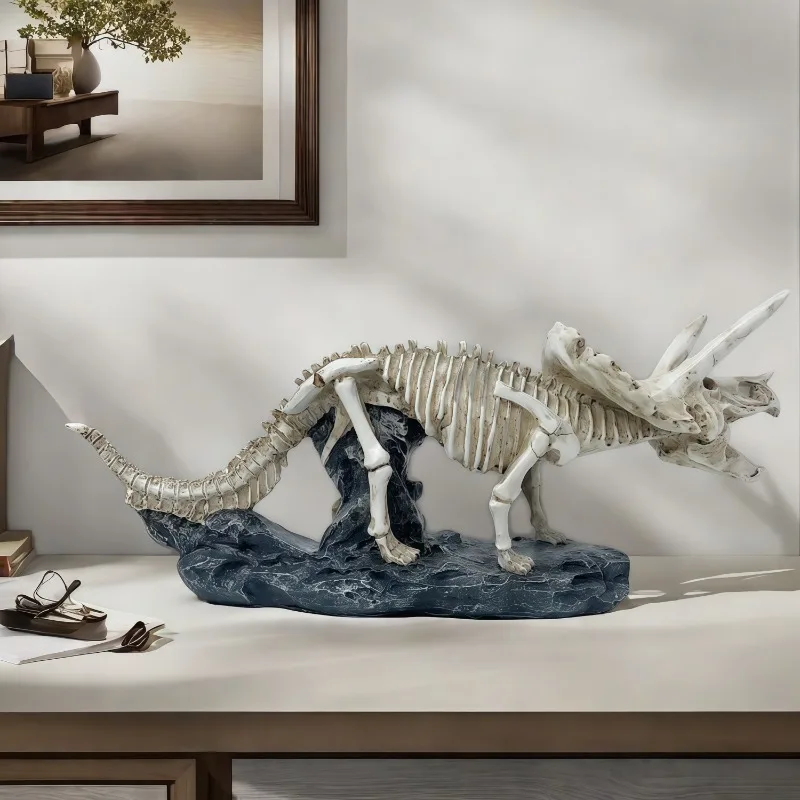 1Pcs Dinosaur Statue, Realistic Skull Decoration, Resin Sculpture, Collectibles, Desktop Accessories, Home Crafts