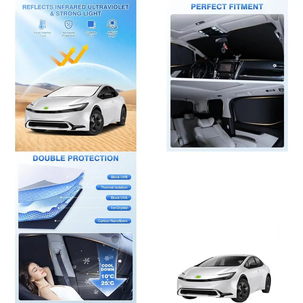 

Солнцезащитные шторки для лобового и боковых стекол автомобиля 2023-2025 – Комплект из 6 предметов для конфиденциальности и охлаждения