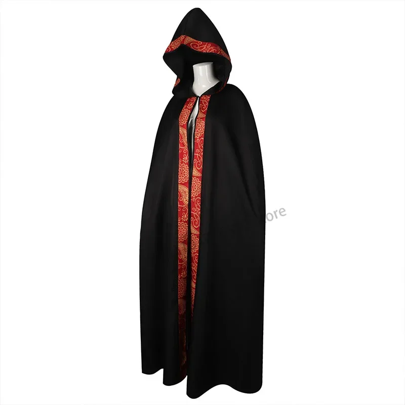 Middle Ages Black Cloak Church Set Red Edge Black Cloak Cloak Anime Stage Performance Set