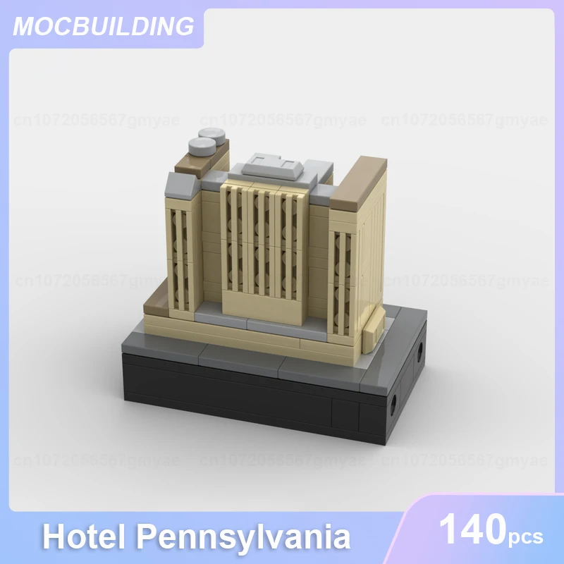 Hotel Pennsylvania Modello MOC Building Blocks FAI DA TE Assemblare Mattoni Educativi Architettura Creativa Collezione Giocattoli Regali 140 PZ