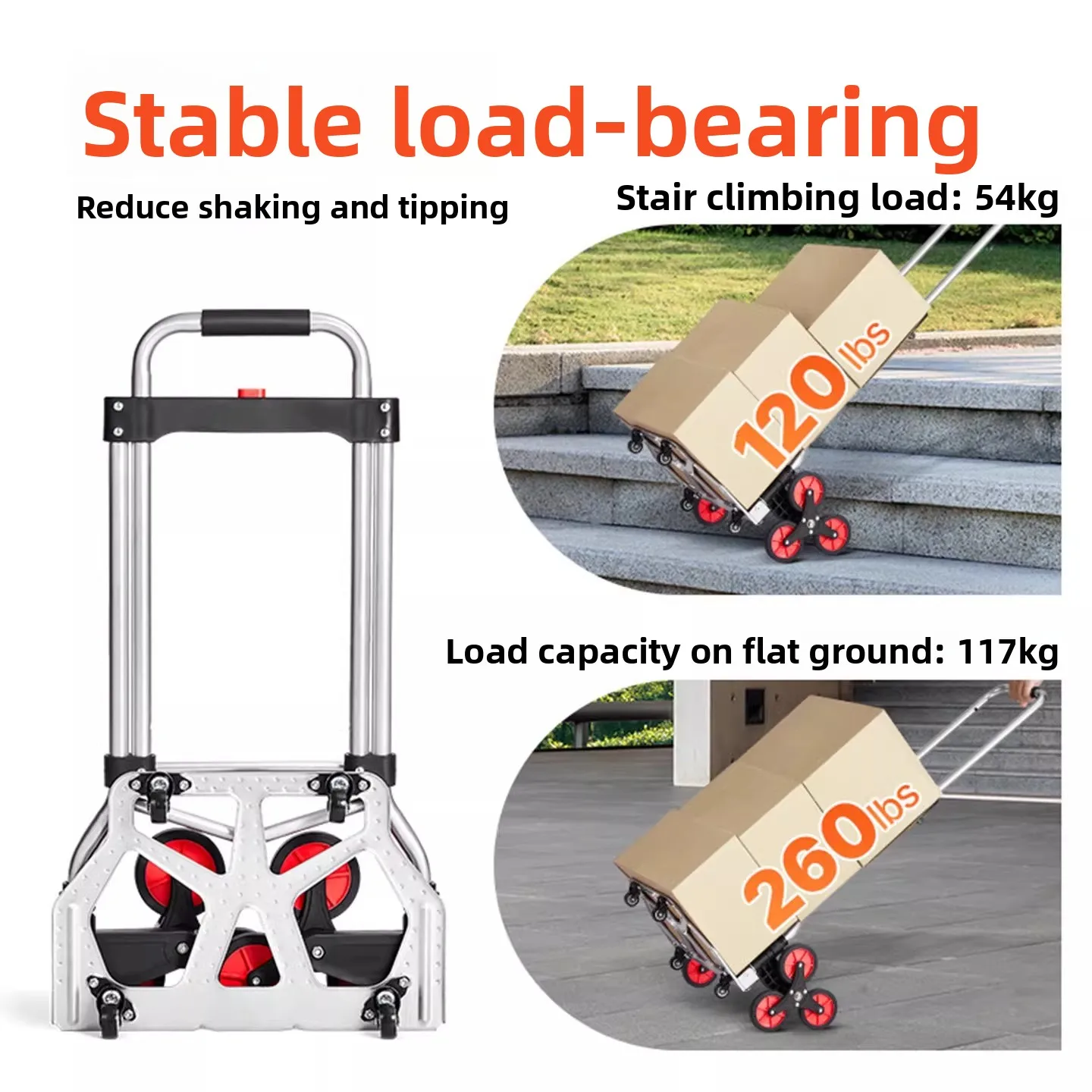 Portable Foldable Stair-Climbing Cart | Lightweight Luggage & Cargo Hand Truck