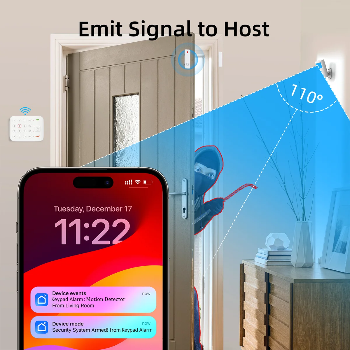 CPVAN Smart Wireless Security Panel Home Alarm System WIFI 4G Kaypad Alarm Kit Support Tuya/Smart Life Control