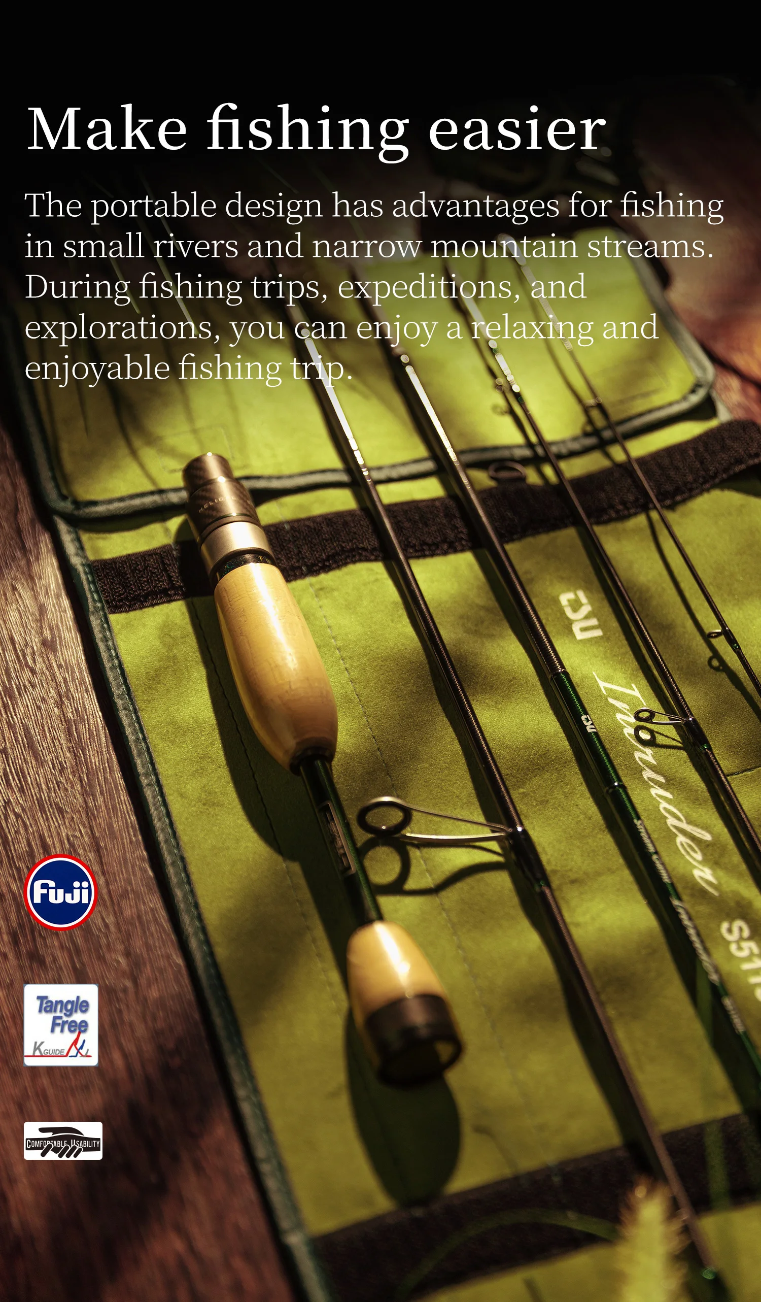 TSURINOYA INTRUDER 1,6/1,68/1,8/1,98m 5-teilige tragbare Spinn- und Casting-Angelrute für Forelle, Barsch, Bergbäche, packbare Rute – Detail 5