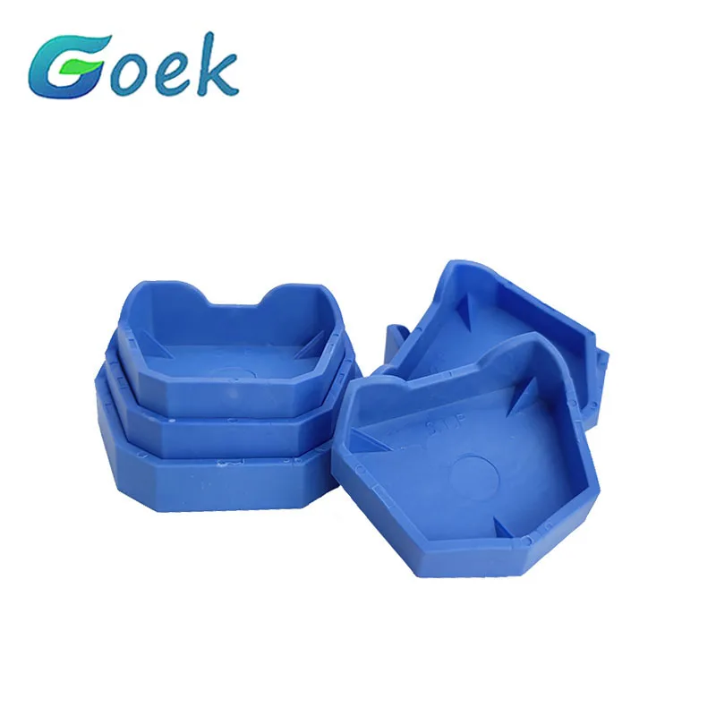 6Pcs/set Dental Mold Plaster Base Denture Tray Silicone Model Rubber Mould Former Lab Tool