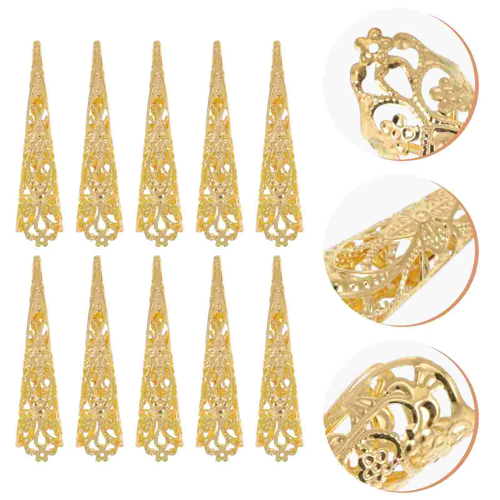 

10 Pcs Metal Nail Set Fake Nails Rings Accessory Costume Claws Fingernail Alloy Knuckle Protectors