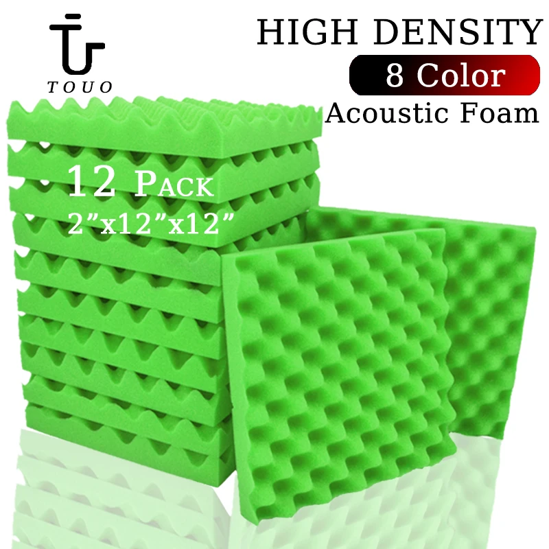 

TOUO Acoustic Foam For Door 12 Pcs Music Studioi Solator Insulation Wall Stickers Sound-absorbing Ceiling Home Room Recording