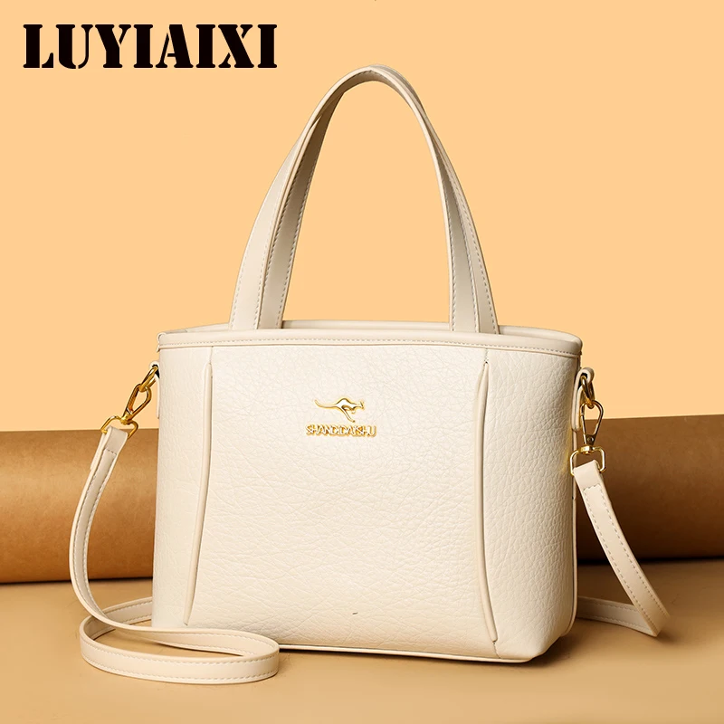 

Genuine Brand Soft PU Leather Handle Bags Female Handbags Women Shoulder Crossbody Totes Messanger Bag Large Capacity Big Sac