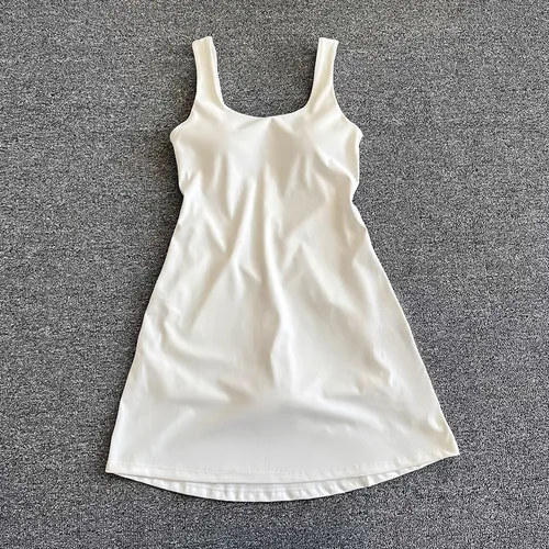 Imagen 2 del producto Vestido de tenis para mujer, faldas pantalón deportivas de Golf y bádminton, chándales con almohadillas para el pecho, trajes de Yoga suaves ajustados de una pieza 