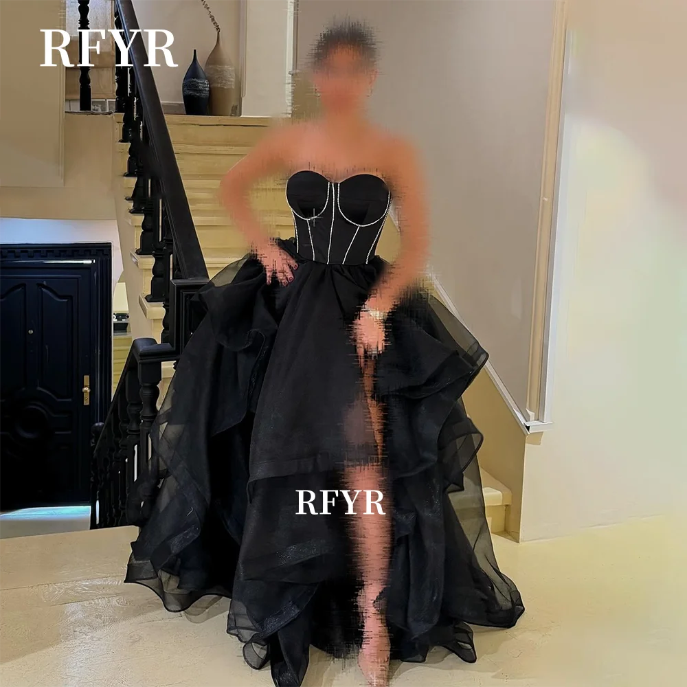 

RFYR A Line Evening Dresses Fluffy Party Dress Sweetheart Celebrity Dress Layers Robe De Mariée Party Gown Customized