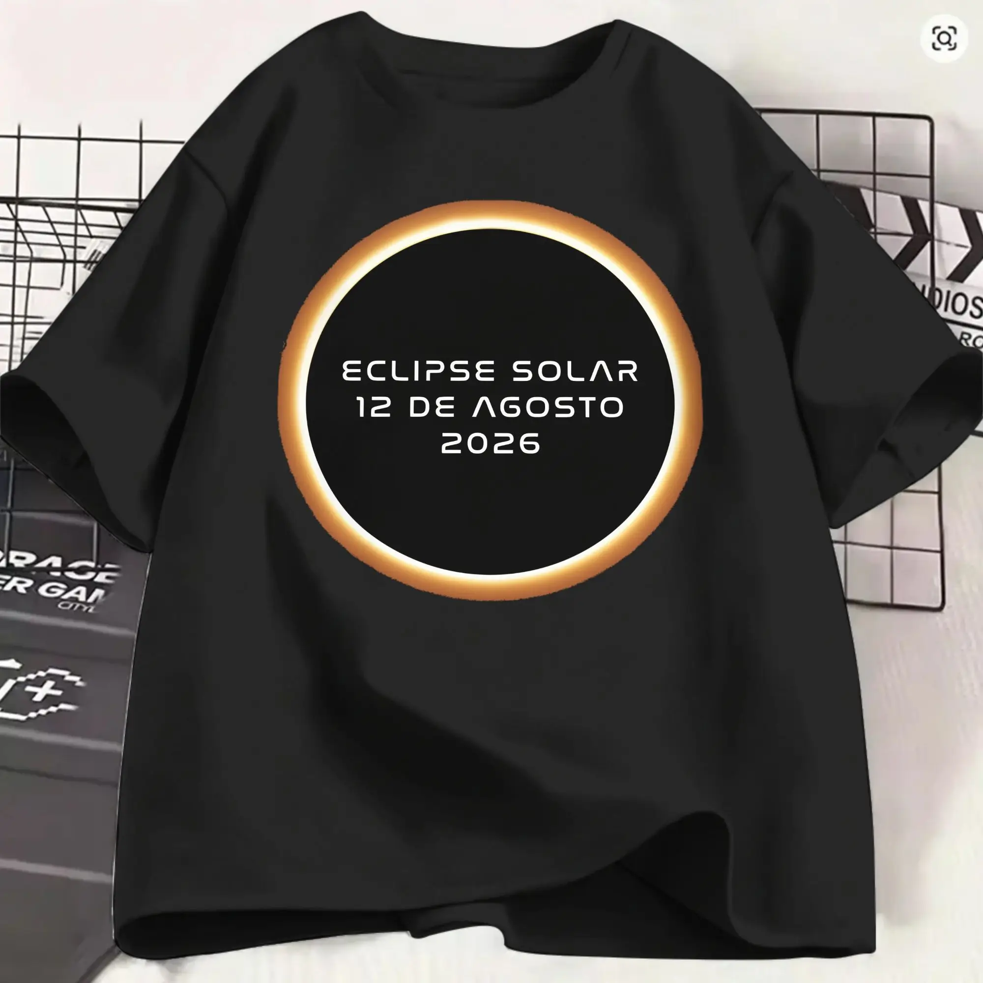 Iceland Total Solar Eclipse August 2026  T-Shirt Summer  Cotton T-Shirts For Men Fashion Casual Tee Shirt Short Sleeve