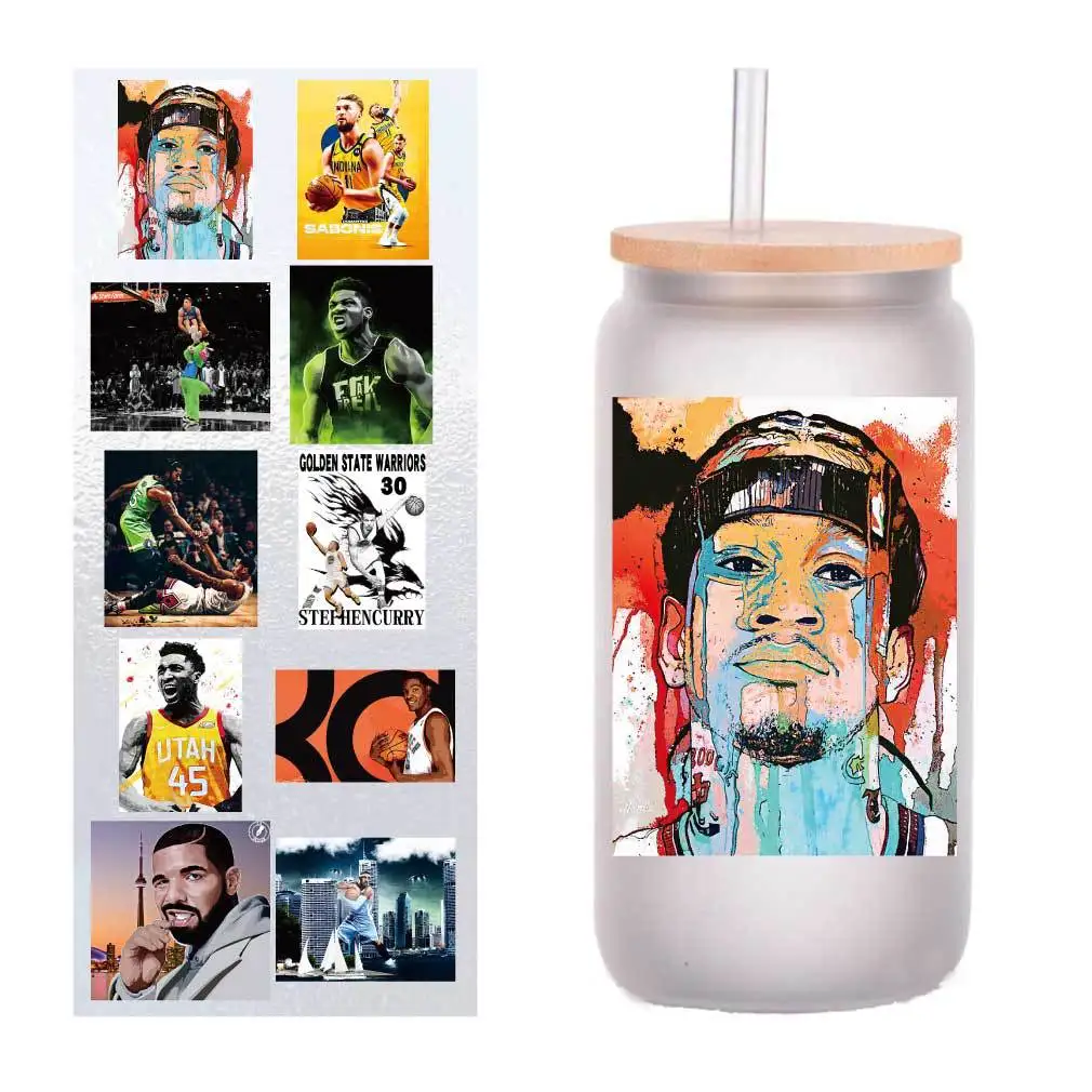 

10 PCs/Pack UV transfer stickers crystal labels DIY Cup stickers customized four inches.