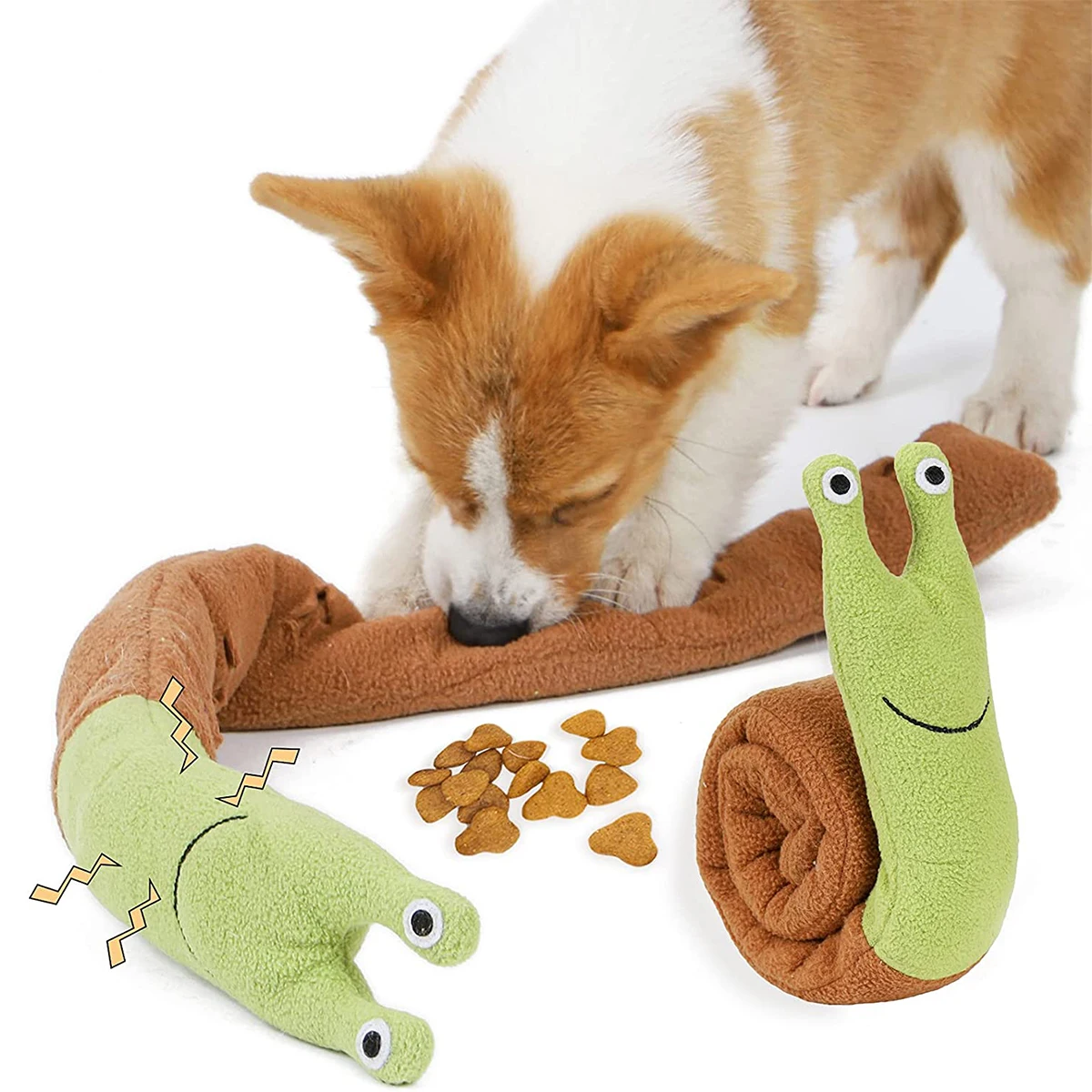 

Pet Interactive Vocal Plush Toys Snail Hide Food Interactive Slow Food Bite-resistant Toys Cats And Dogs Pet Supplies