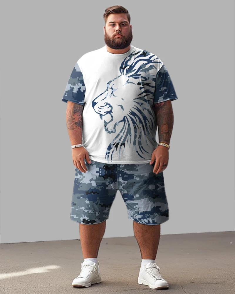 Biggmans T-Shirt Plus Size Set L-9Xl for Summer Clothing Oversize Suit Men's Large Block Street Short Shirt Shorts 7XL 8XL 9XL