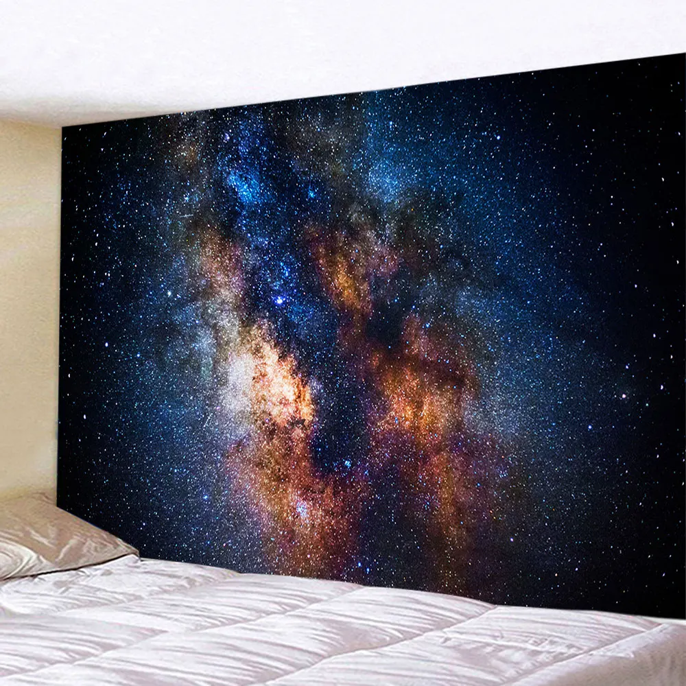 Large Galaxy Starry Sky Universe Space Wall Tapestry Psychedelic Printed Thin Cloth Wall Covering Blanket Yoga Mat Ceiling