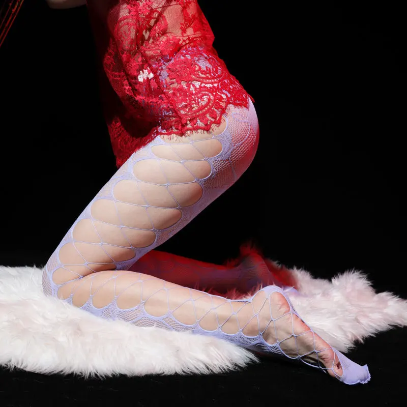 Women Hollow Sexy Pantyhose High Elasticity Open Crotch Fishnet Tights Transparent Mesh Stockings Gothic Punk Lolita Club Wear