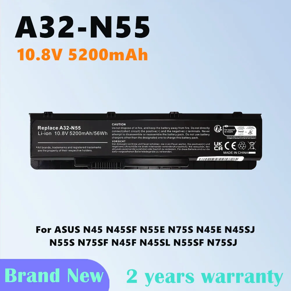 A32-N55 Laptop Battery For ASUS N45 N45E N75SF N75SJ N75SL N55SF N55SL N75SN N75SV N45S N45F N45J N55 N55E N55S N75 N75E N75S