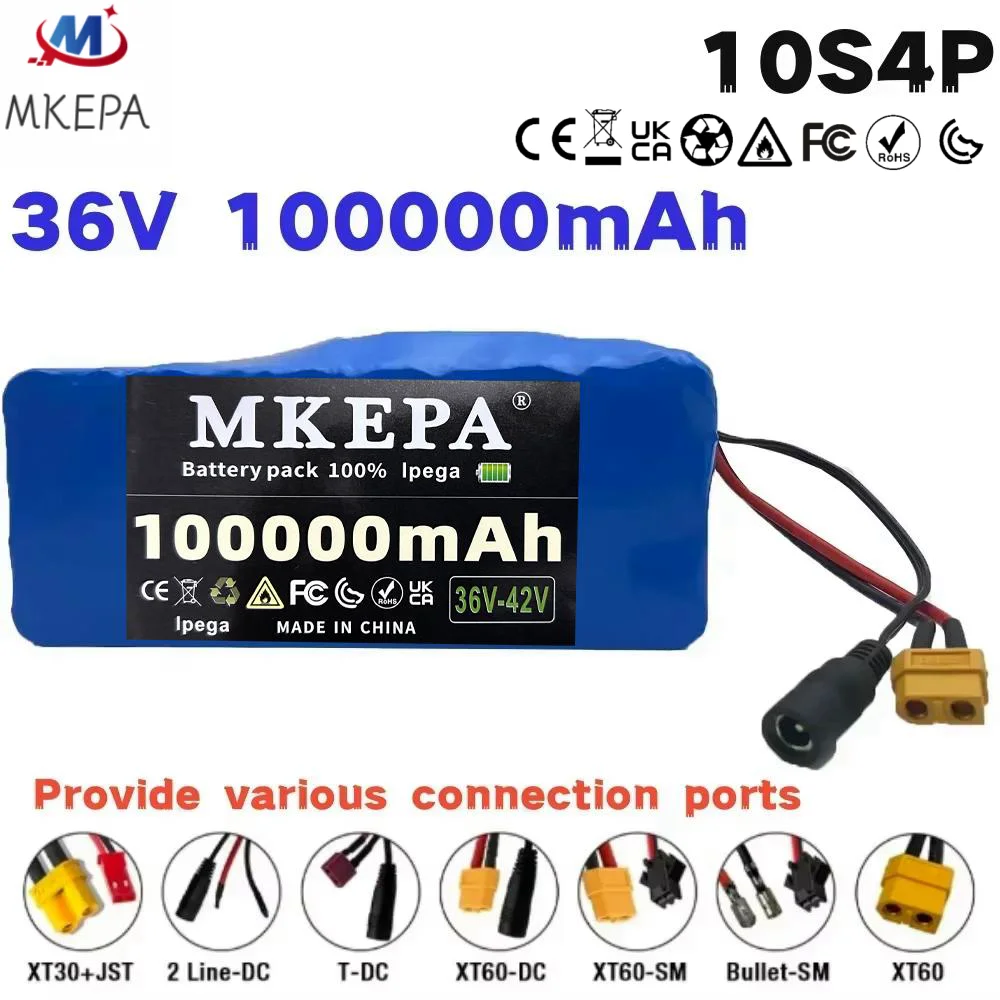 10S4P 36V 100000mAh Electric Scooter Lithium Battery 18650 battery pack 36V 100Ah Electric Scooter Electric Scooter Battery 36v