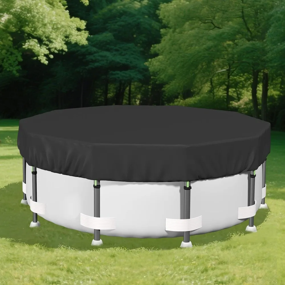 

SAFANA 18FT Pool Covers for Above Ground Pools, Round Swimming Pool Cover [Upgrade 420D Thicker] Protective Leaf Cover with Refl