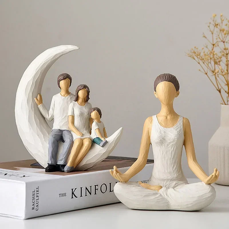 Vilead Modern Abstract Figure Statue Nordic Famliy Yoga Figurines Living Room Interior Home Desktop Table Decoration Accessories