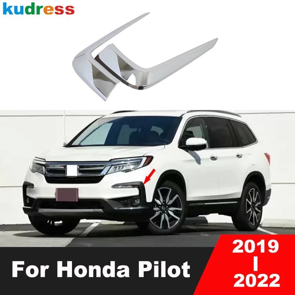 

Передняя противотуманная фара, накладка на брови для Honda Pilot 2019 2020 2021 2022, хромированная автомобильная противотуманная фара, рамка для век, аксессуары
