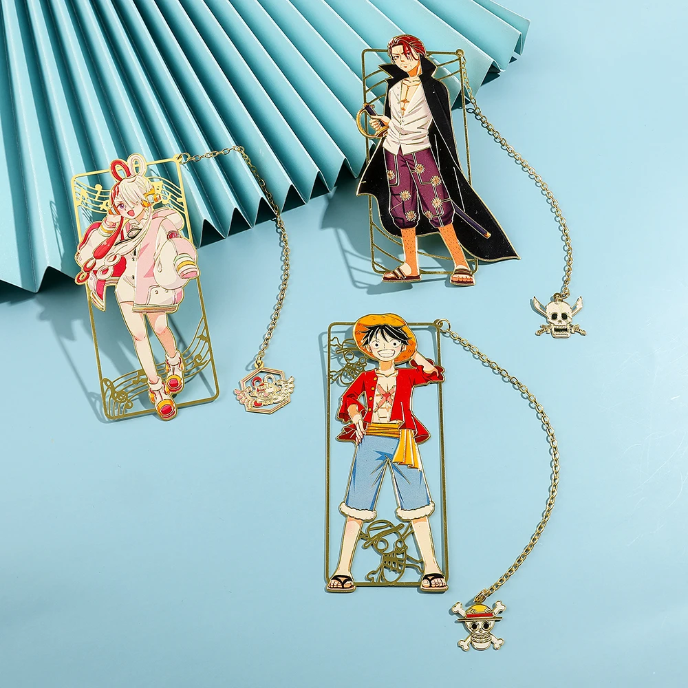 Imagem -03 - Anime Metal de Bronze Bookmark para Book Lover Luffy Shanks Uta Material Escolar Fãs Coleção Papelaria Presente pc