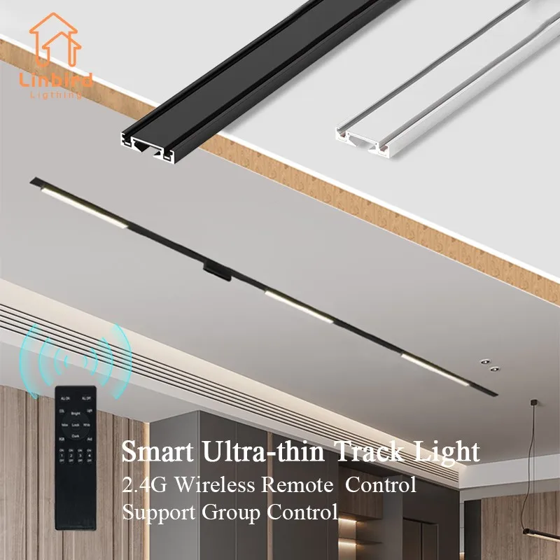 

ST1 Series RF 2.4G Remote Control Ultra Thin Aluminum Magnetic Track Light Slim 6mm No Cell Required Modern Flexible Fixture