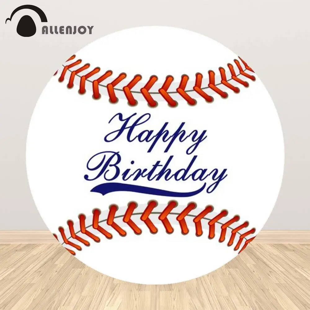 Allenjoy Baseball Sports Birthday Party Background Round Baby Shower Newborn Children Banner Circle Photography Props Backdrop