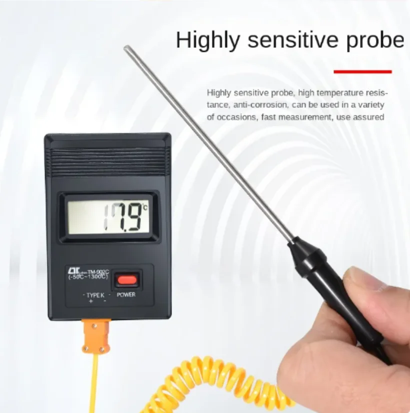 1 Rugged 100/300/500mm K-Type Thermocouple Probe Sensor -50°C to 1200°C Measuring Tool with Wire Cable