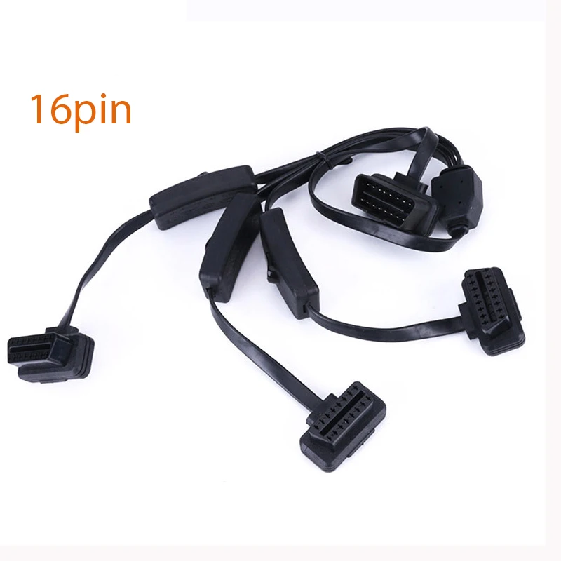 

Extension cable Full 16PIN Splitter 1 to 3 With Switch OBD obd2 Y Cable Male Three Port Female wifi Scanner For Car Cable