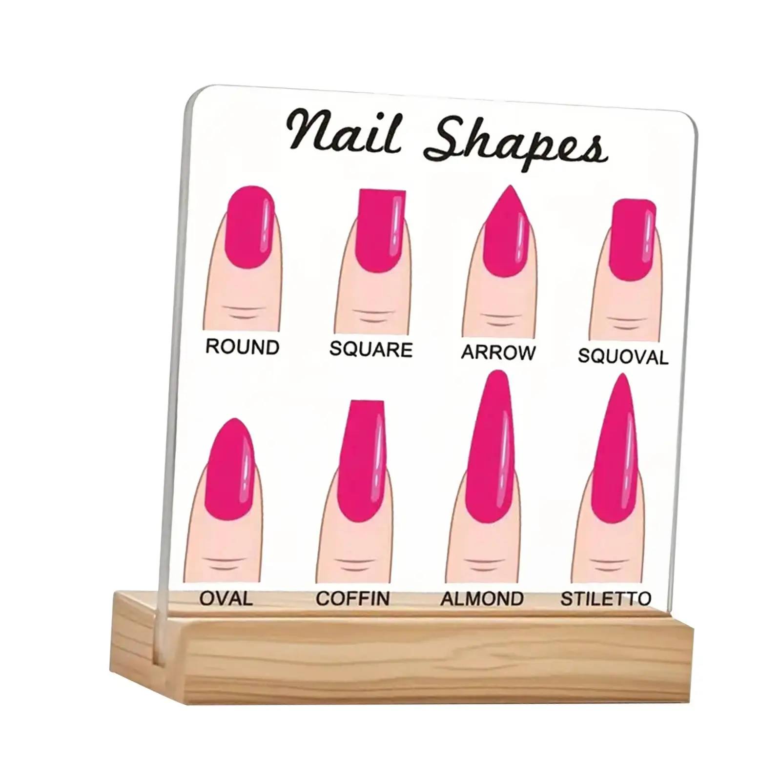 Nail Shape Display Board Decorative Photo Props Easy to Install Clear Cute Plaque Sign Nail Tech Gifts for Women Acrylic Panel