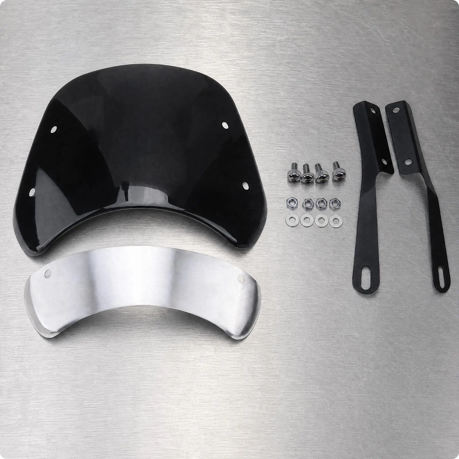 Compact Motorcycle Wind Deflector 260mm Height ABS Plastic for Retro Bike Round Headlamp Custom Builds Highway Riding