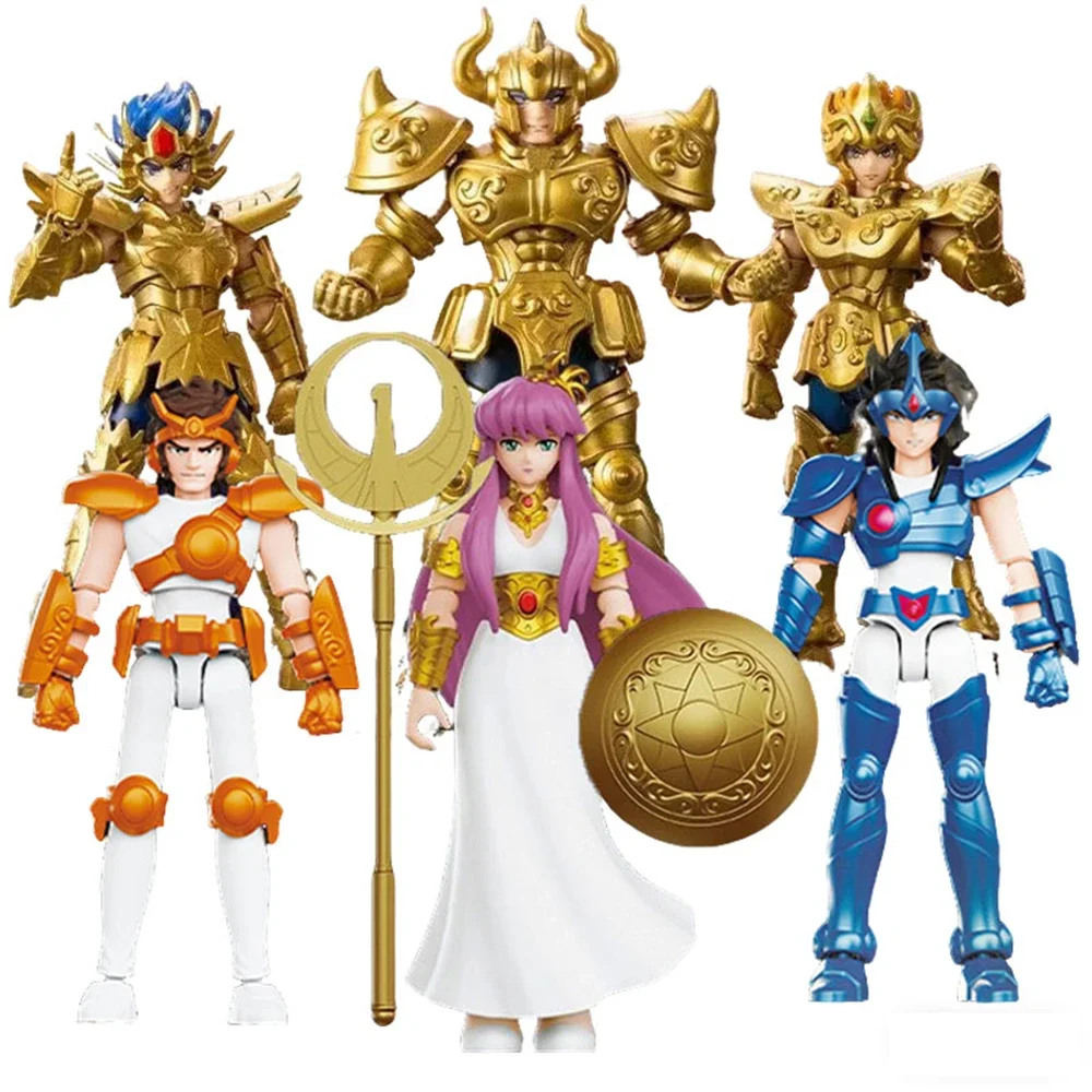 Blokees Saint Seiya Action Figure Saori Kido Aries Mu Leo Aiolia Cancer Deathmask DIY Assembly Toys Building Block Collection