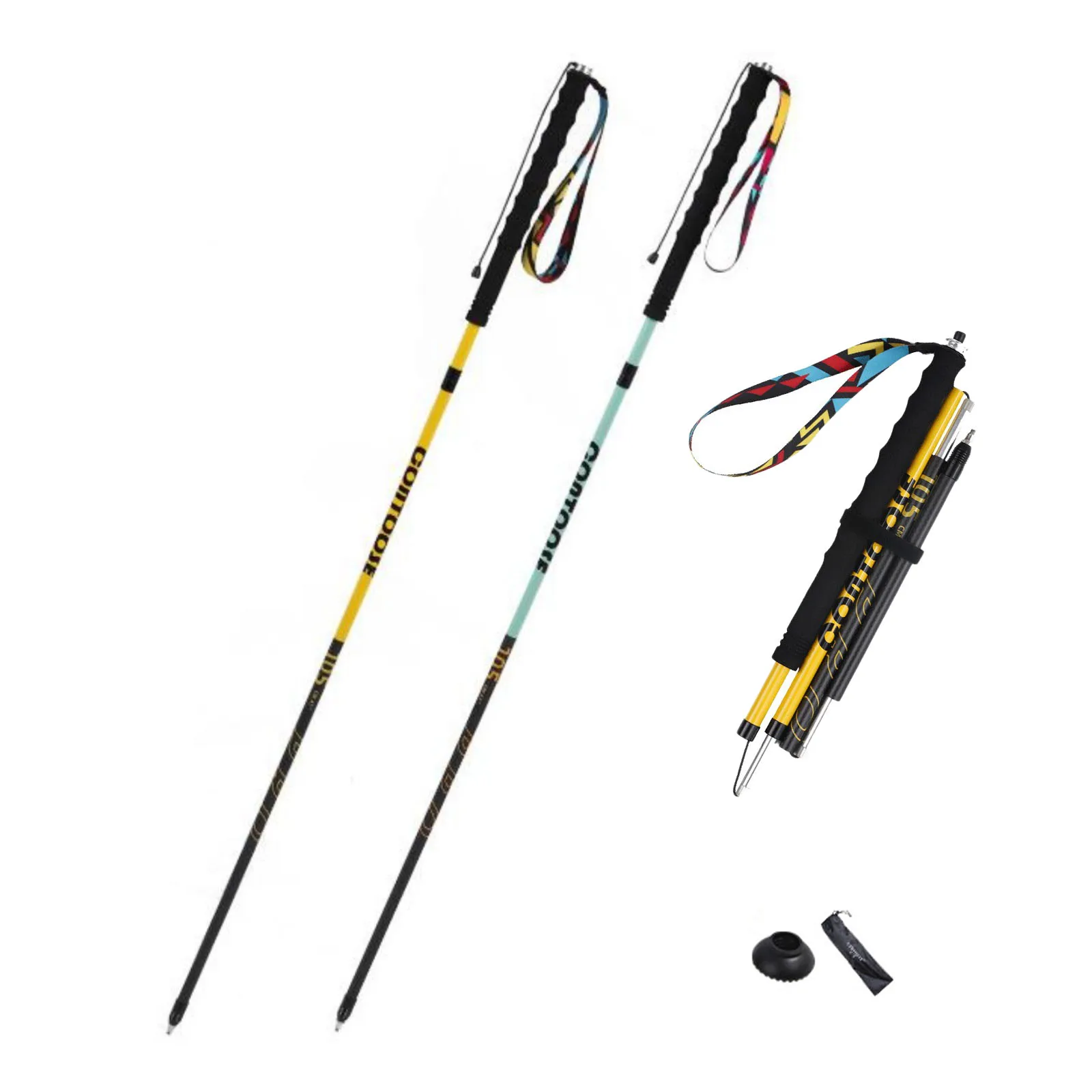 

Folding Trekking Poles Collapsible Hiking Stick Lightweight Compact Foldable Retractable Sticks for Walking Backpacking Camping