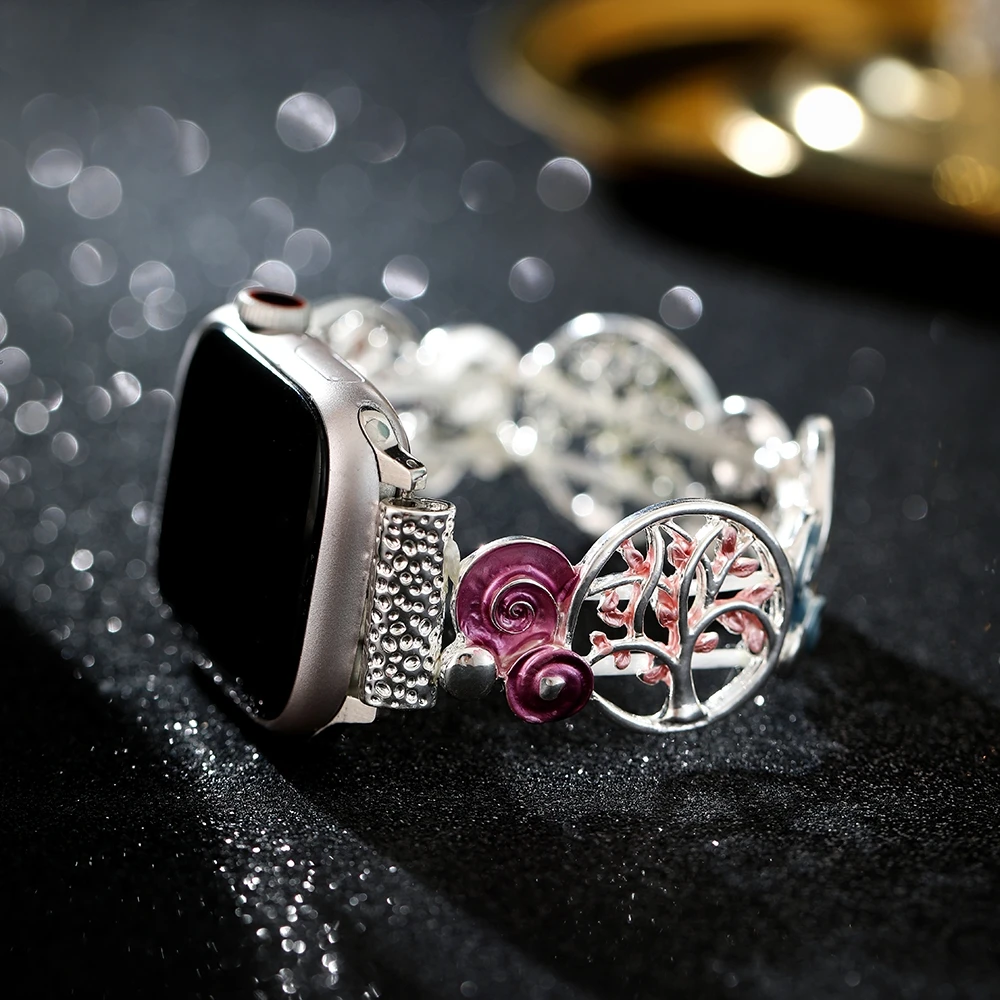 Cinturino elastico da donna per Apple Watch Serie 10 46mm 42mm 9 8 7 6 5 4 3 SE 45mm 41 40 44 38mm Ultra 2 49mm Bracciale a fascia elegante