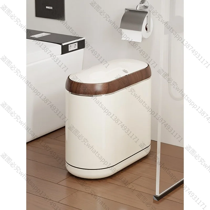 Suitable for High-value Clip Narrow Slot Trash Can, Large Capacity Paper Basket with Lid