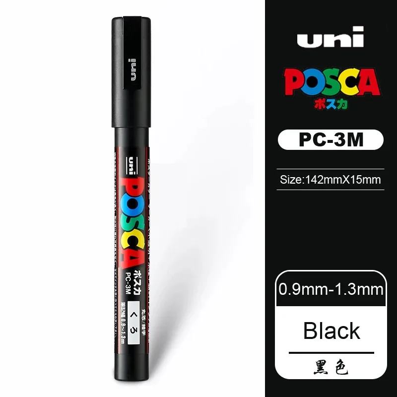 1 stücke Japan UNI POSCA Marker Stift PC-1M/3M/5M POP Poster Graffiti Permanent acryl Marker Weiß Schwarz Gold Silber Kunst Liefert
