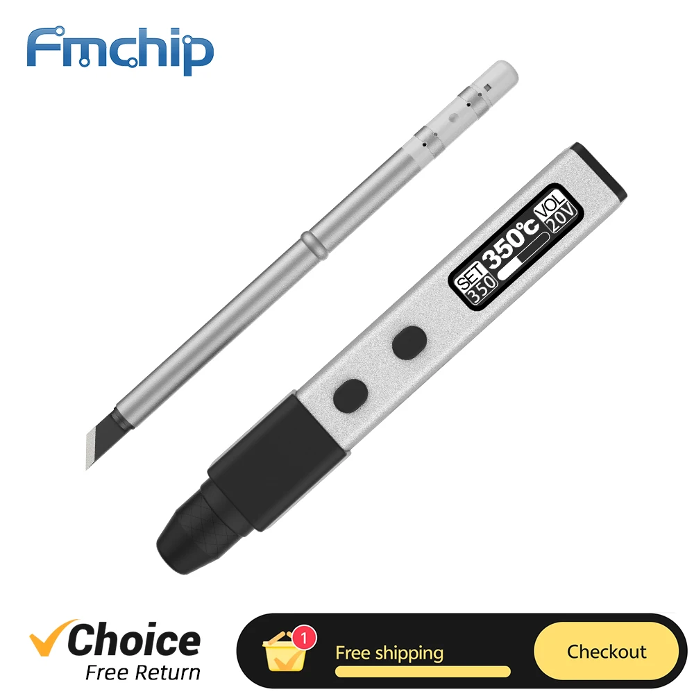 

FMchip FM03 Soldering Iron 65W Portable Smart Adjustable Temperature Aluminum Alloy Digital Solder Station Tools T65 Tip
