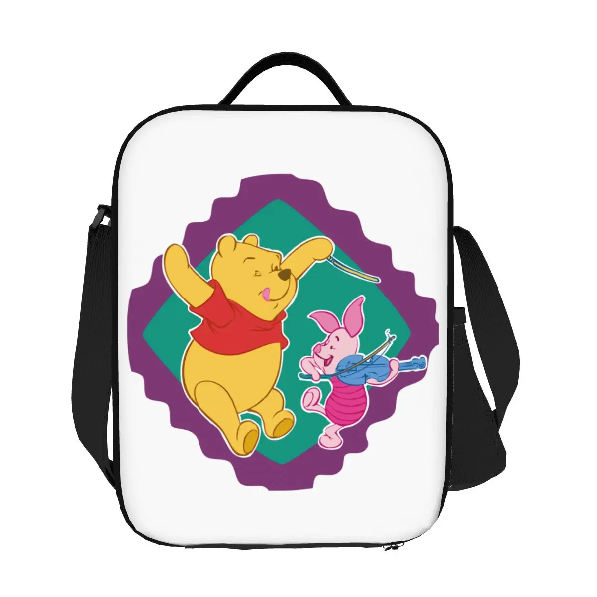 

Custom Animation Cartoon Winnie The Pooh Insulated Lunch Bag for Women Piglet Thermal Cooler Lunch Tote Office Work School