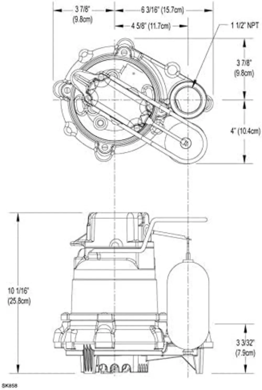 M53 Mighty-mate Submersible Sump Pump, 1/3 Hp