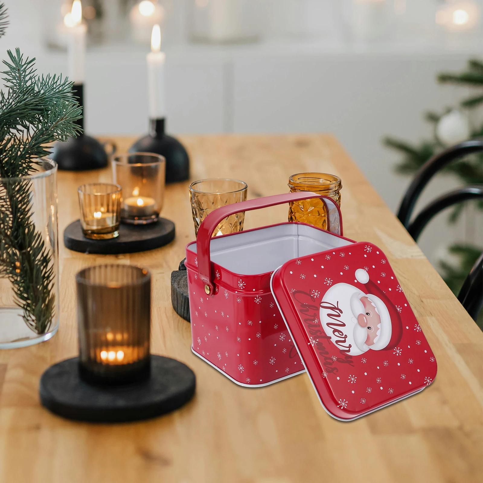 

Gift Storage Candy Dish with Lid Decorate Tinplate Containers Lids Man