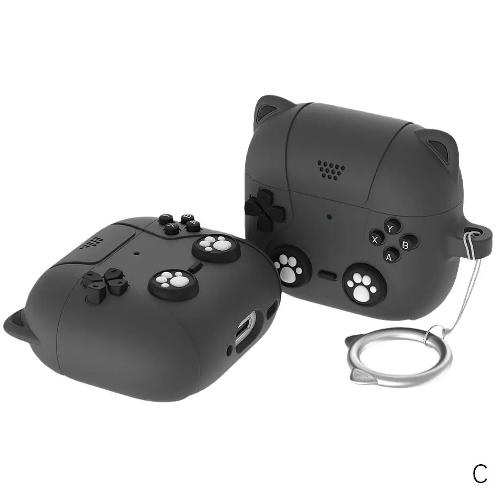 Silicone Earphones Case for AirPods 4 (2024) Protective Cover Front LED Visible Protector Cover Shockproof Protective Shell J2R9