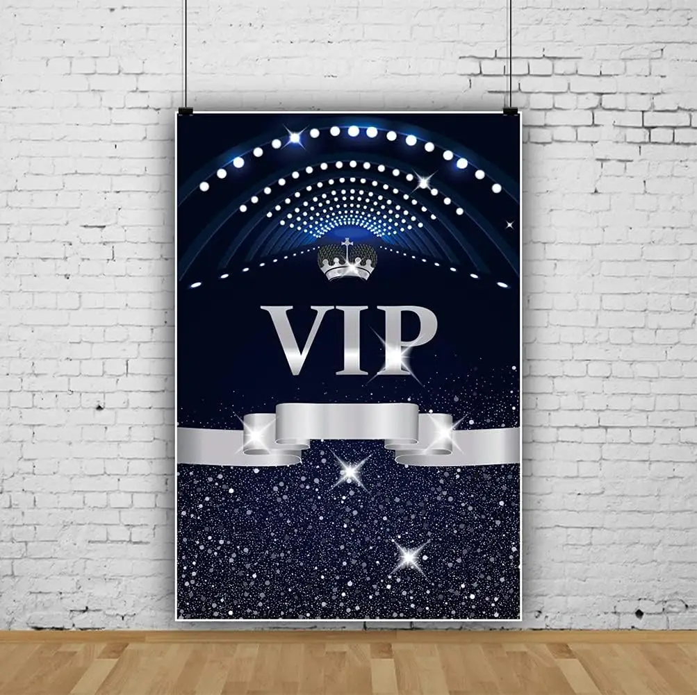 Photography Backdrop Woman Man Portrait Silver Crown Ribbon Glittering Neon Corridor Background Red Carpet Birthday Awards Party