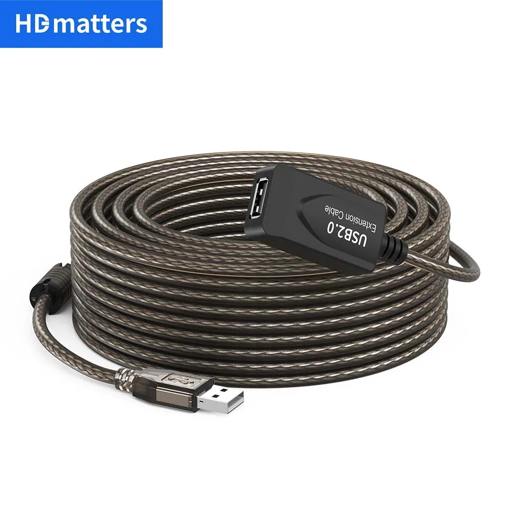 USB 2.0 Extension Cord 10M with Booster Type A Active 10M USB 2.0 Male to Female USB 2.0 Extender Repeater Cable for PC Laptop