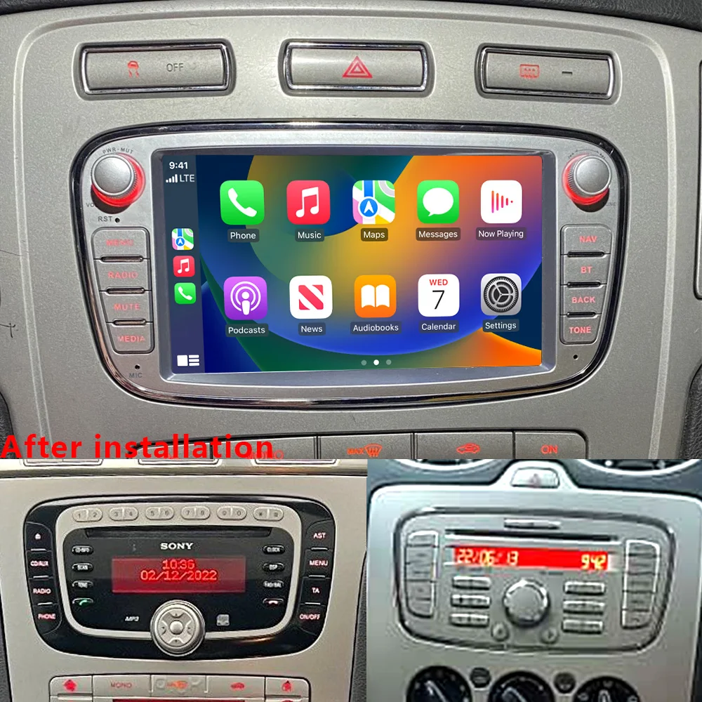

CHSTEK Wireless Carplay Car Radio For Ford Focus Mondeo C-Max S-Max Galaxy 2007-2011 Navigation Bluetooth WIFI 4G RDS Android 13