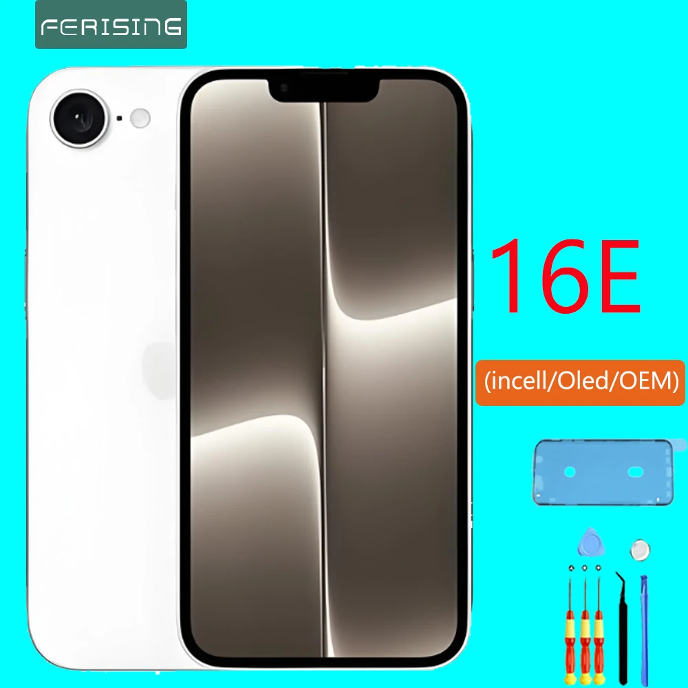 100% Tested AAAA Grade LCD Display For iPhone 16E Screen Replacement Support Face ID True Tone Incell/OLED/OEM Replacement