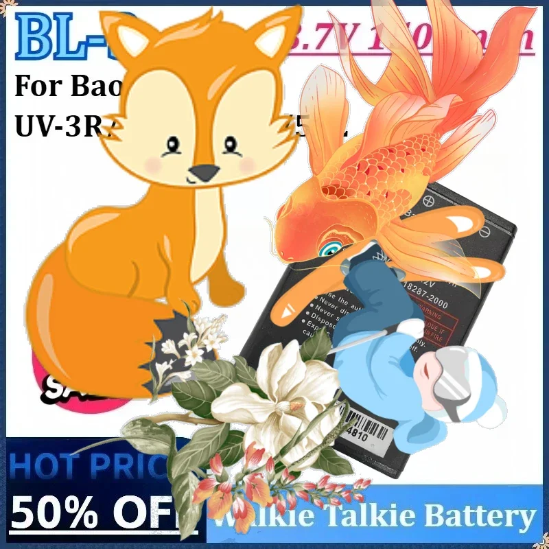 

New BL-3 3.7V 1500mAh for Baofeng UV-3R Walkie Talkie Battery for T6/T7 C50/512/BF-UV3R Two Way Radio Accessories Radio Battery